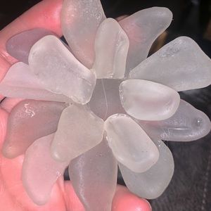 Flower made out of beach glass